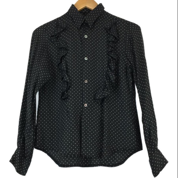 CDG CDG polka-dot ruffle trim satin shirt size L from the F/W 2009 collection - Picture 3 of 16